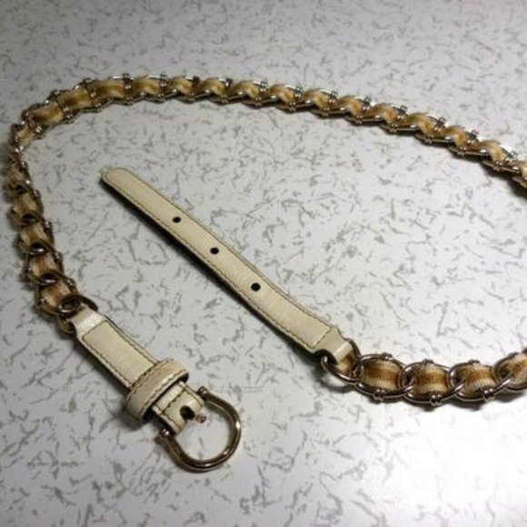 Gucci Gold Tone Chain Yellow White Striped main image 4